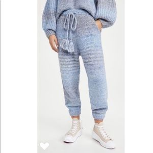 LoveShackFancy Blue Blossom Knit Joggers